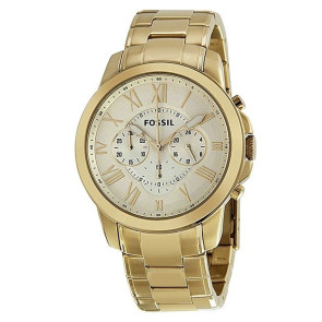 Watch strap Fossil FS4814 Stainless steel Gold Toned 22mm